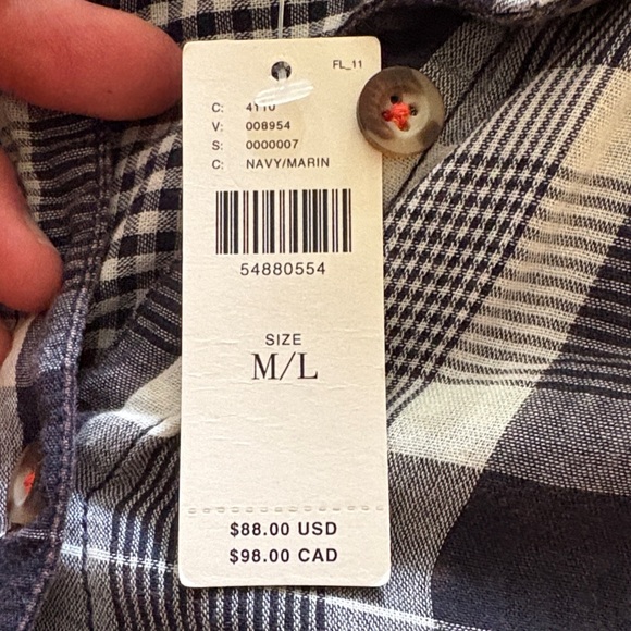 Women’s pilcro Blue and White Plaid Shirt - Picture 3 of 10